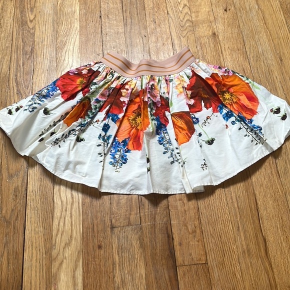 Molo Other - MOLO Kid’s White Floral Print Skirt Size 5-7